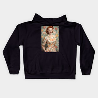 1950s Glam Woman Kids Hoodie